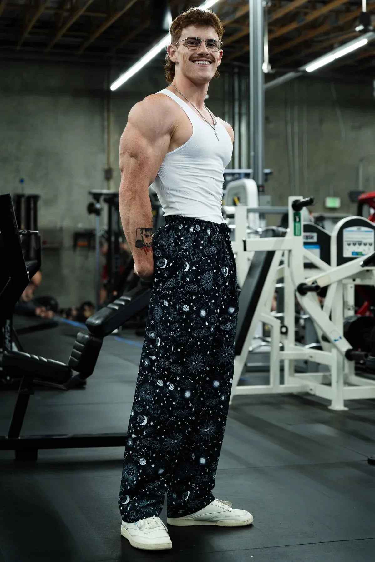 American Retro Thin Pants Men's Summer Breathable Quick Drying Loose Sports Pants Fitness Casual Digital Printed Pants.