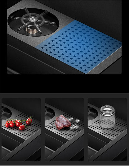 ASRAS New Waterfall Faucet Kitchen Sinks Nanometer Large Size 4mm Panel Handmade Sinks Cup Rinser Kitchen Sinks