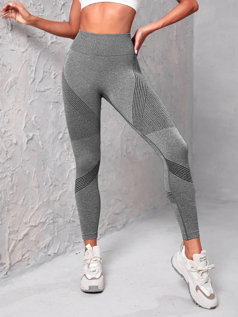 Elastic High Waist Leggings Women Knitted Solid Tights Seamless Butt Lift Fitness Yoga Fashion Skinnly Gym Sports Leggings.