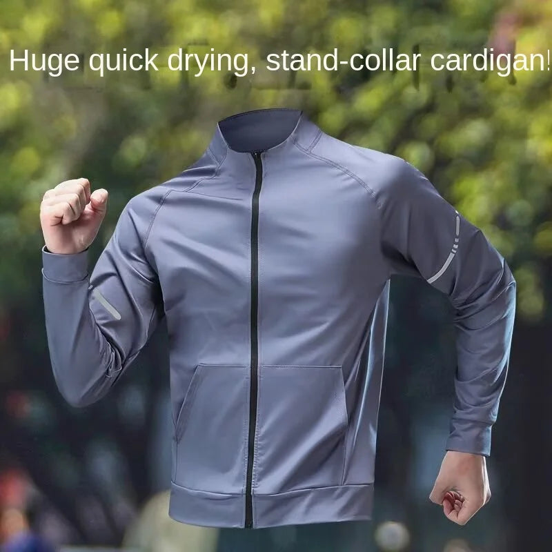 Running jacket men's autumn outdoor training jacket autumn and winter new fashion versatile zipper thin sports top outdoor marat.