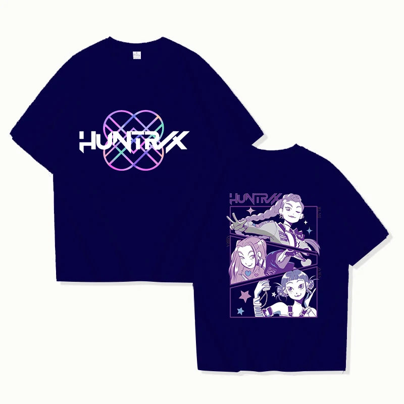 HOT Kpop Huntrix T-Shirt Men Women Fashion Harajuku T Shirt Summer Cool Short Sleeve Hip Hop Top Tee.