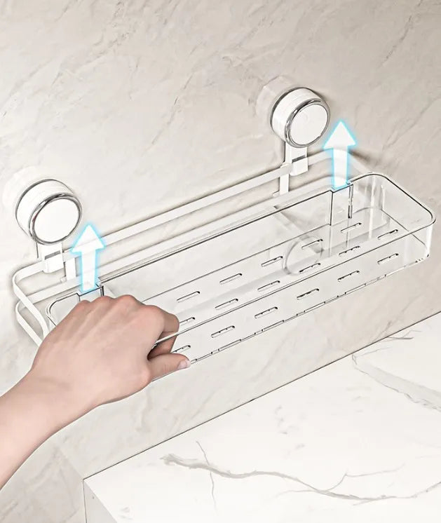 Saugnapf Badezimmer Dusche Gel Lagerung Rack Ohne Stanzen Waschbecken Rack Waschraum Wand-montiert Kosmetik Lagerung Rack