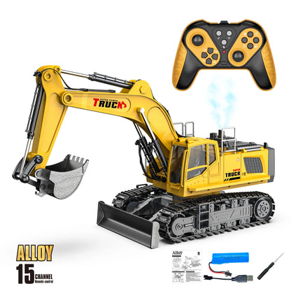 Alloy Rc Excavator Truck Toy Kids Remote Control Engineering Trucks Electric Vehicle Machine Games for Kids Boys Birthday Gifts
