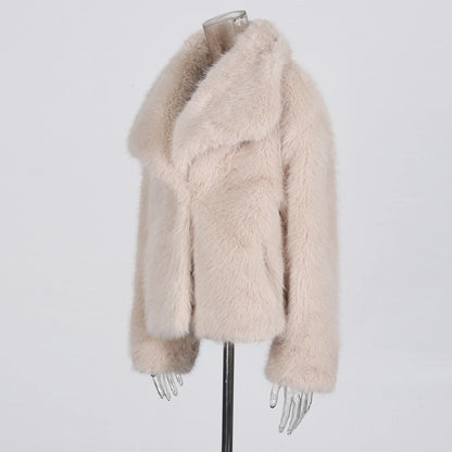 TWOTWINSTYLE Solide Temperament Jacken Für Frauen Revers Langarm Patchwork Tasten Designer Mäntel Weibliche Mode Stil Kleidung