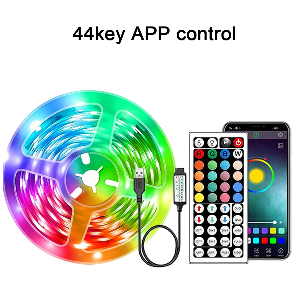 RGB-LED-Streifenlichter, 5 m, 10 m, 20 m, 30 m, LED-Raumlicht mit APP-Steuerung, flexibles Band, Luces-LED-Band für Zimmer, Schlafzimmer, Dekoration.