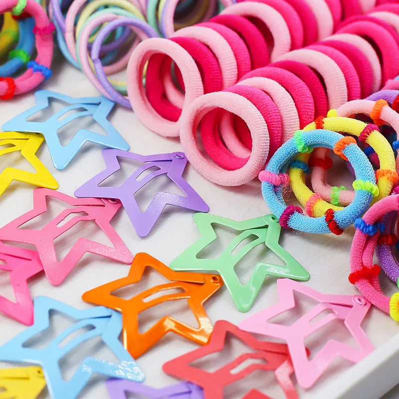 1800PCS Girl Hair Accessories Set Glamour Dainty Hairpins Girl Elastic Hair Bands Hairpins Flower Hair Claws Hair Ties A1314.