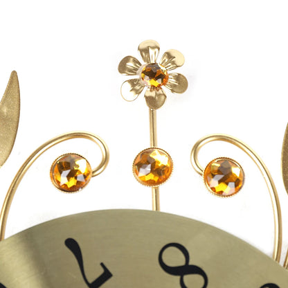 13,62 Zoll große Metall-Wanduhr, Gold, moderne Wanduhr ohne Ticking-Lärm, batteriebetrieben, dekorativ für Wohnzimmer