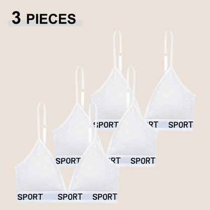 3Pcs/Set Women's Sexy Lace Bras Seamless Letter Deep V Adjusted-Straps Underwear Fashion Cozy Breathable Intimate Lingerie 2025.