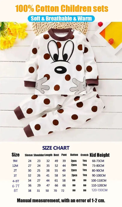 Kids Clothes Children Sets Children's Clothing Boys Girls CottonAutumn winter Clothing Pants Sleepwear Underwear Christmas Gift.