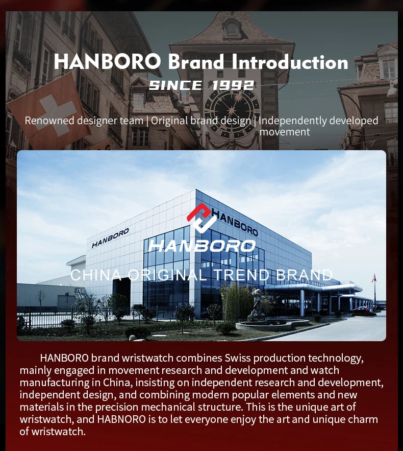 HANBORO men's fully automatic mechanical watch, roulette wheel, roulette wheel, men's watch 1001.