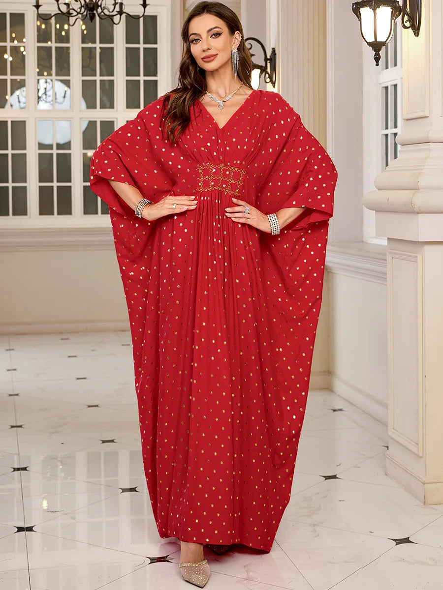 Frauen bestickte lange Kaftane Plus Size Kaftan Kleider Strand Badeanzug Cover Up Moomoo Kleid marokkanische Robe