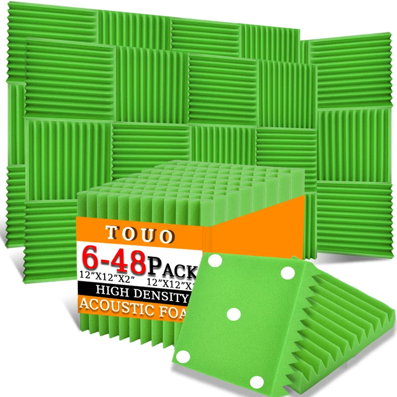 TOUO Sound-Absorbing Foam 6-48 Pcs Acoustic Foam Panels Wall Soundproofing Studio Acoustic Treatment Sound Absorbing Material