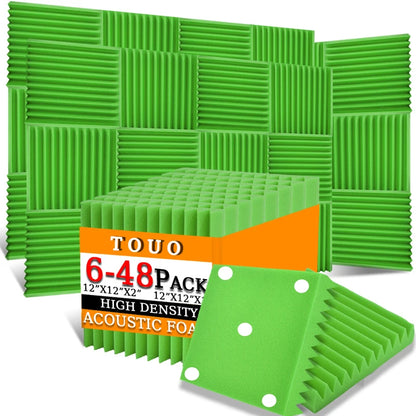 TOUO Sound-Absorbing Foam 6-48 Pcs Acoustic Foam Panels Wall Soundproofing Studio Acoustic Treatment Sound Absorbing Material