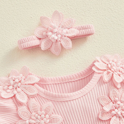 Visgogo Neugeborenen Baby Stram pler Kleid 2 Stück Outfits Mesh Spitze Patchwork Rüschen Bodysuit und Stirnband süße Sommerkleid ung