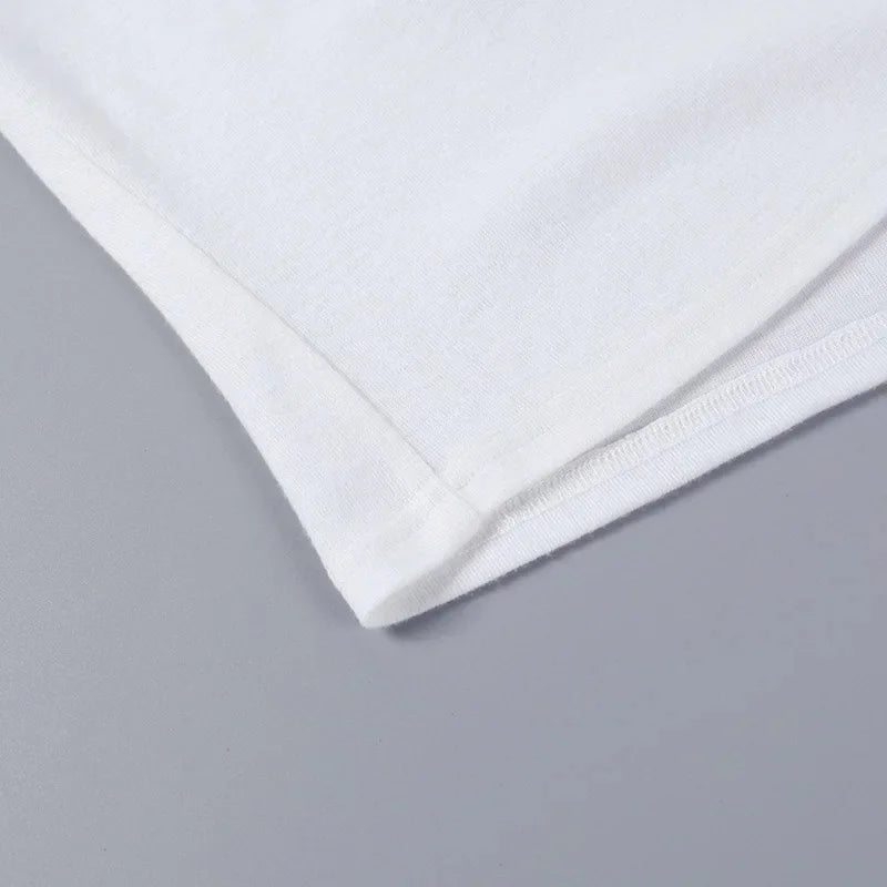 Langarm Top Weiße T-Shirts Frauen Basic Crop Top Herbst Pullover Solide Skew Neck T Shirt Streetwear Basic Schwarz Y2K Tees