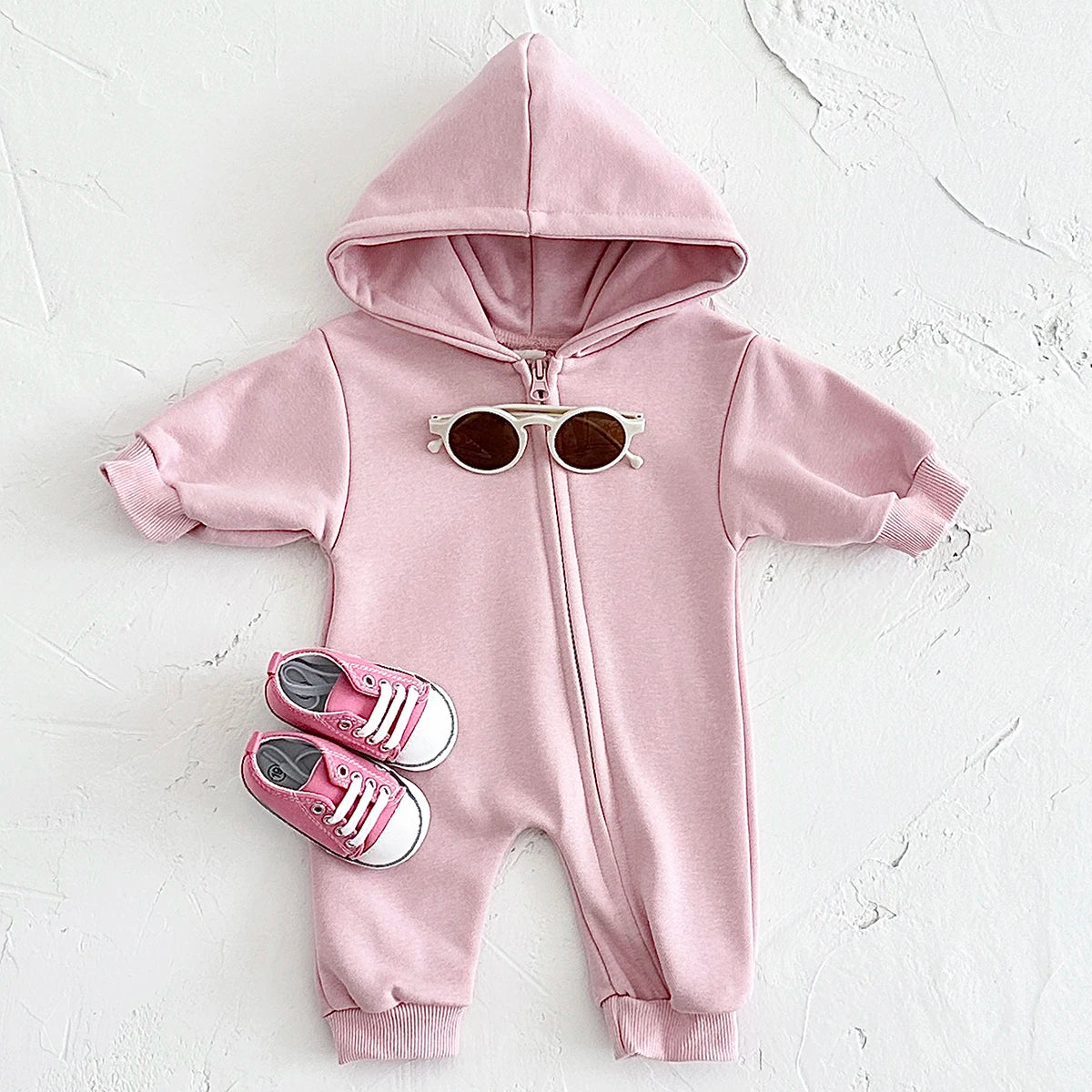 Baby Body suits einteilige Kapuze Reiß verschluss Overall dicke Neugeborene Baby kleidung Baby Boy bequeme warme Mädchen Baby kleidung Stram pler.