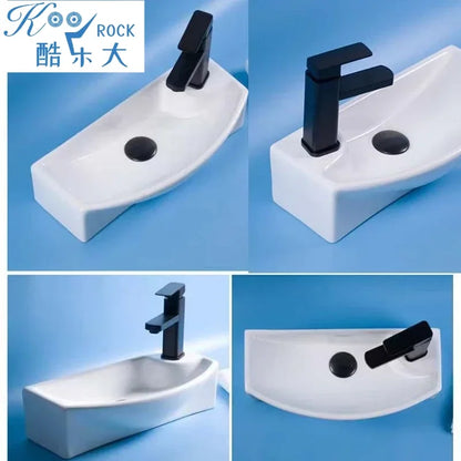 Einfache Installation, wandmontiertes Keramik-Badezimmerwaschbecken für kleine Räume