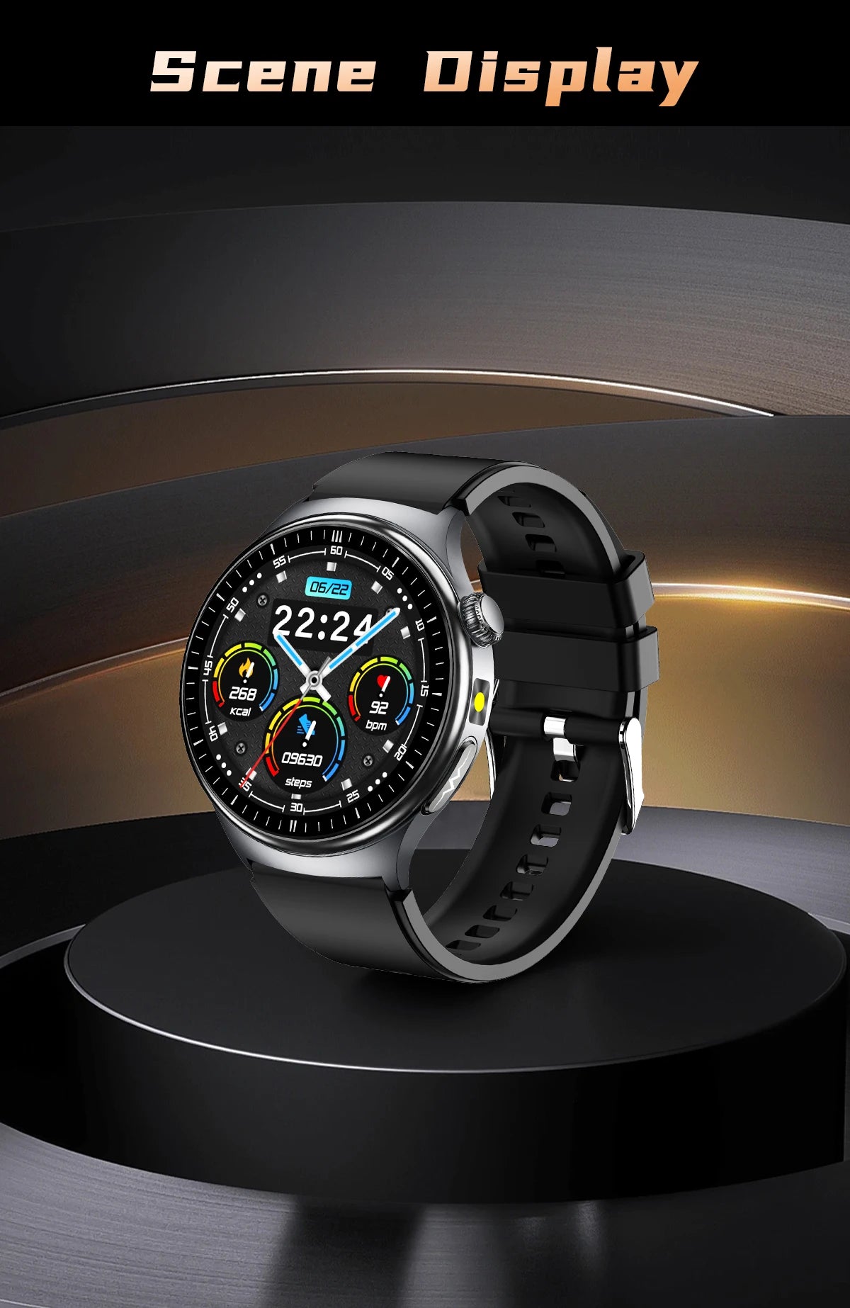 1.43'' HD Sapphire Smart Watch Bluetooth Call Blood Fat Uric Acid Heart Rate Body Analysis Five Organs Health Smartwatch Men Wom