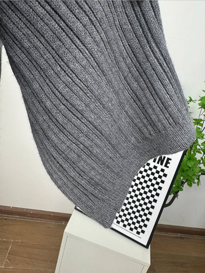 Hirsionsan Soft Elegant Vintage Women Suits 3 Pieces Female Sets O Neck Sweater & Wild Leg Pants with Scarf Knitted TrackSuit