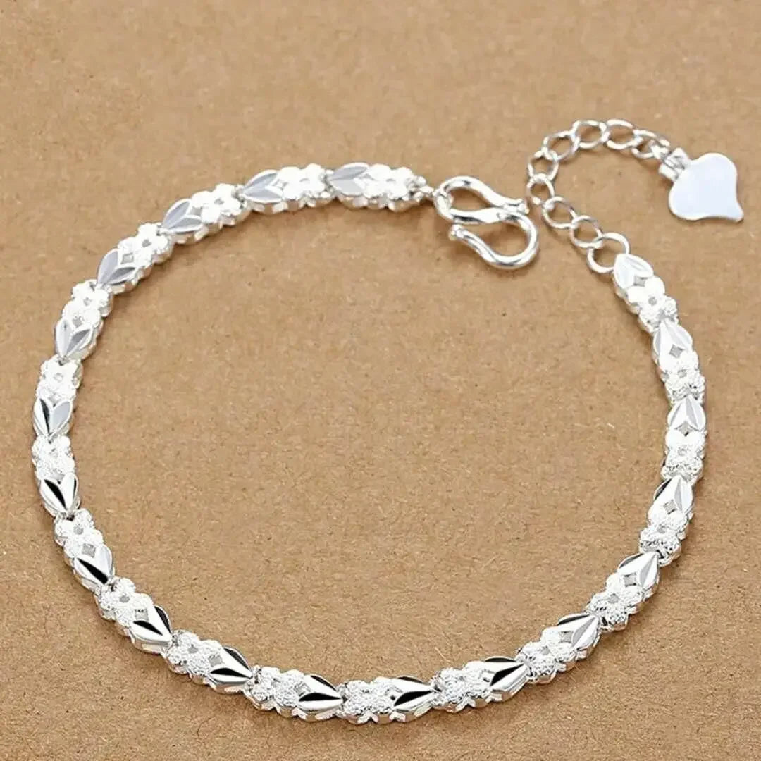 Fine 925 Sterling Silver Noble Nice Chain Solid Bracelet for Women Men Charms Party Gift Wedding Fashion Jewelry Hot Model.