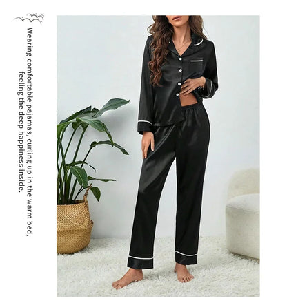 Großes Damen-Pyjama-Set, langärmelige Hose, Cartoon-Studenten-Nachtwäsche, Homewear, zweiteilige Strickjacke, Nachtwäsche, Loungewear