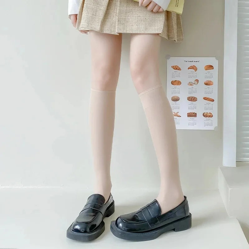 Sexy Blue Butterfly Net Stockings Women's Long Tube Socks Invisible Sweat Absorbent Polka Dot Design Pure Desire Stockings