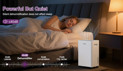 LOEFME 8L/Day Air Dehumidifier Moisture Absorber Home Air Dryer 1.5L Water Tank with 3M Hose For Home Basement Bathroom Wardrobe.