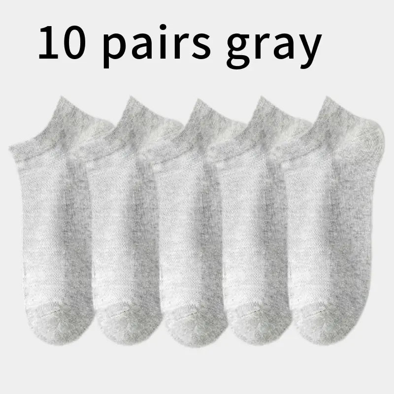 10 Pairs Men's Breathable Mesh Summer Short Socks, Sports Versatile Cotton Socks at Discount Price Sports and Casual Wear
