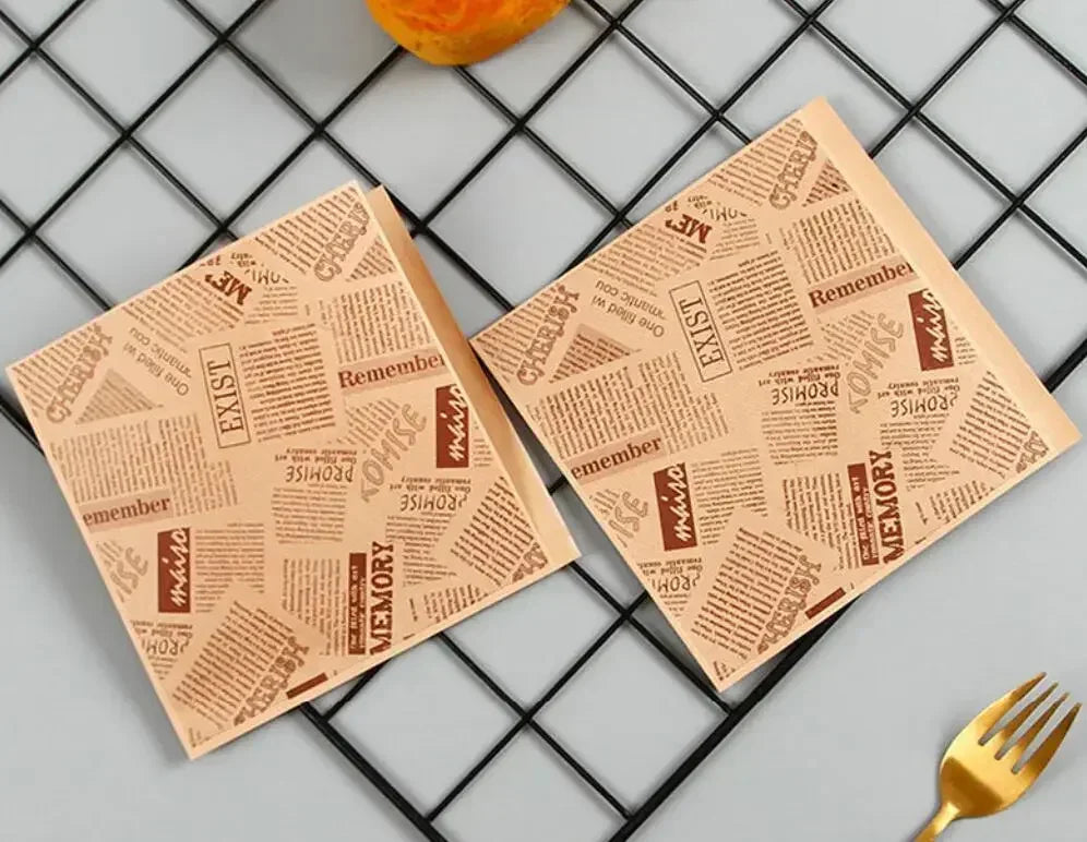 100pcs Triangular Open Top Kraft Paper Bag Donuts Sandwich Bags For Bakery Bread Food Packaging Bags 15x15cm.