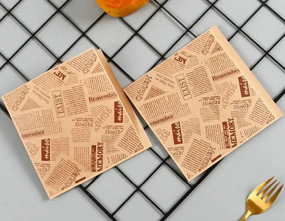 100pcs Triangular Open Top Kraft Paper Bag Donuts Sandwich Bags For Bakery Bread Food Packaging Bags 15x15cm.