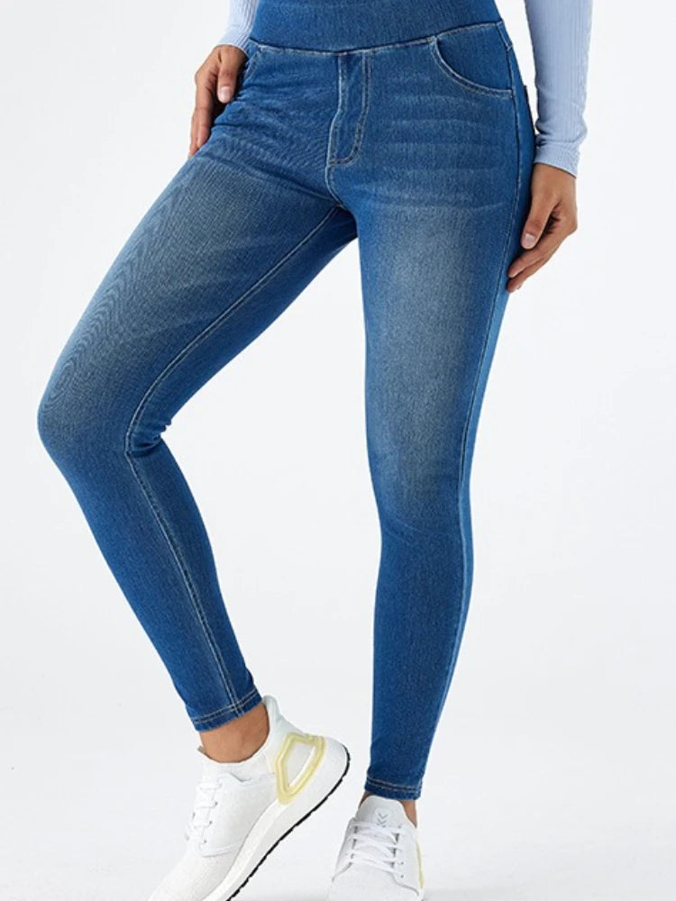 Jeans Women Denim Pant Long Pants Yoga Slim Mom Jeans High Waist Sheath Trousers Casual Pocket Y2k Streetwear Elegant Work 2025.