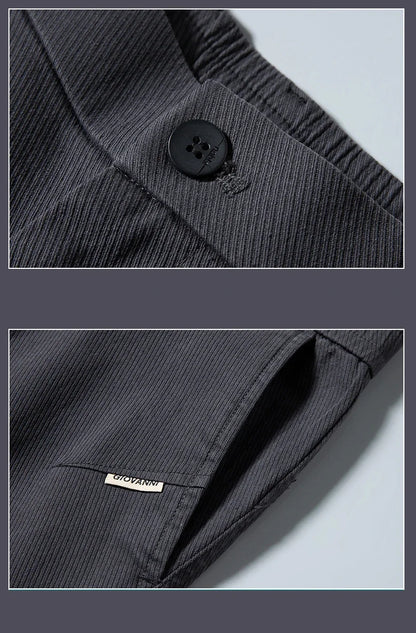 Men's Twill Slim Pants Business Straight Cotton Casual Trousers Brand Fashion Korean Elastic Coffee Black Gray Pant.