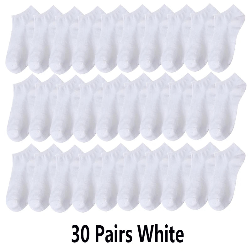 10/20/30Pairs Socks Men Women Boat Socks Thin Breathable Comfy Sweat-absorbing Ankle Socks Unisex Casual Plain Color Short Socks