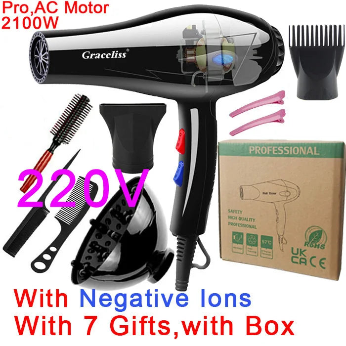 Original EU Plug Hot Cold Wind Professional Hair Dryer Blow dryer Hairdryer For Hair Salon for Household Use