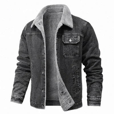 DIMUSI Winter Men's Denim Jackets Man Fleece Warm Windbreaker Jacket Fashion Mens Retro Cotton Military Jean Coats Clothing