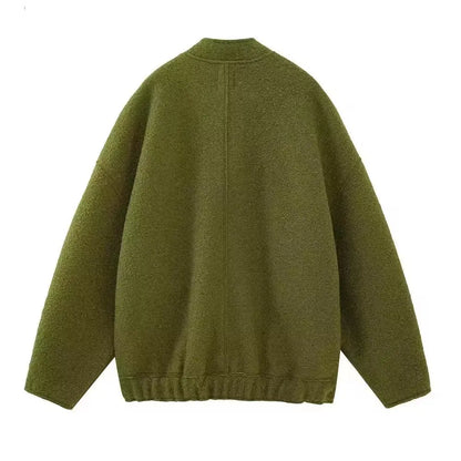 TRAFZR Damenjacken Frühling 2023, elegantes Fleece, Vintage, neue Oberbekleidung, Langarm, Harajuku, Y2k, Streetwear, Bomberjacken