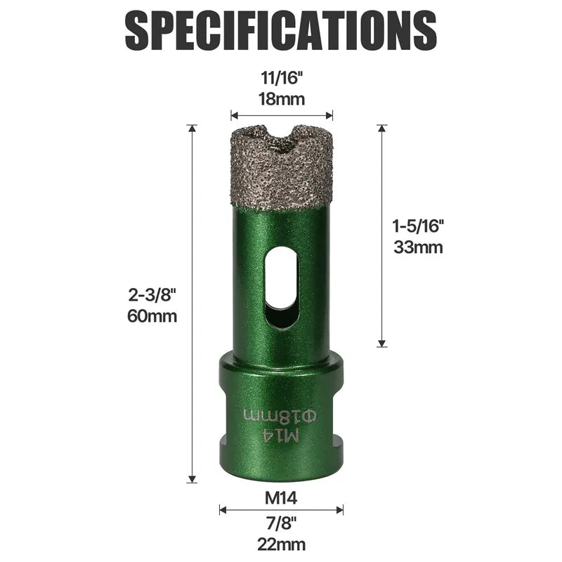 6–130 mm M14-Gewinde, trocken, vakuumgelöteter Marmor, Mauerwerk, Lochsäge, Öffner, Diamantbohrkrone für Keramikfliesen, Granit, Marmor