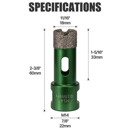 6–130 mm M14-Gewinde, trocken, vakuumgelöteter Marmor, Mauerwerk, Lochsäge, Öffner, Diamantbohrkrone für Keramikfliesen, Granit, Marmor