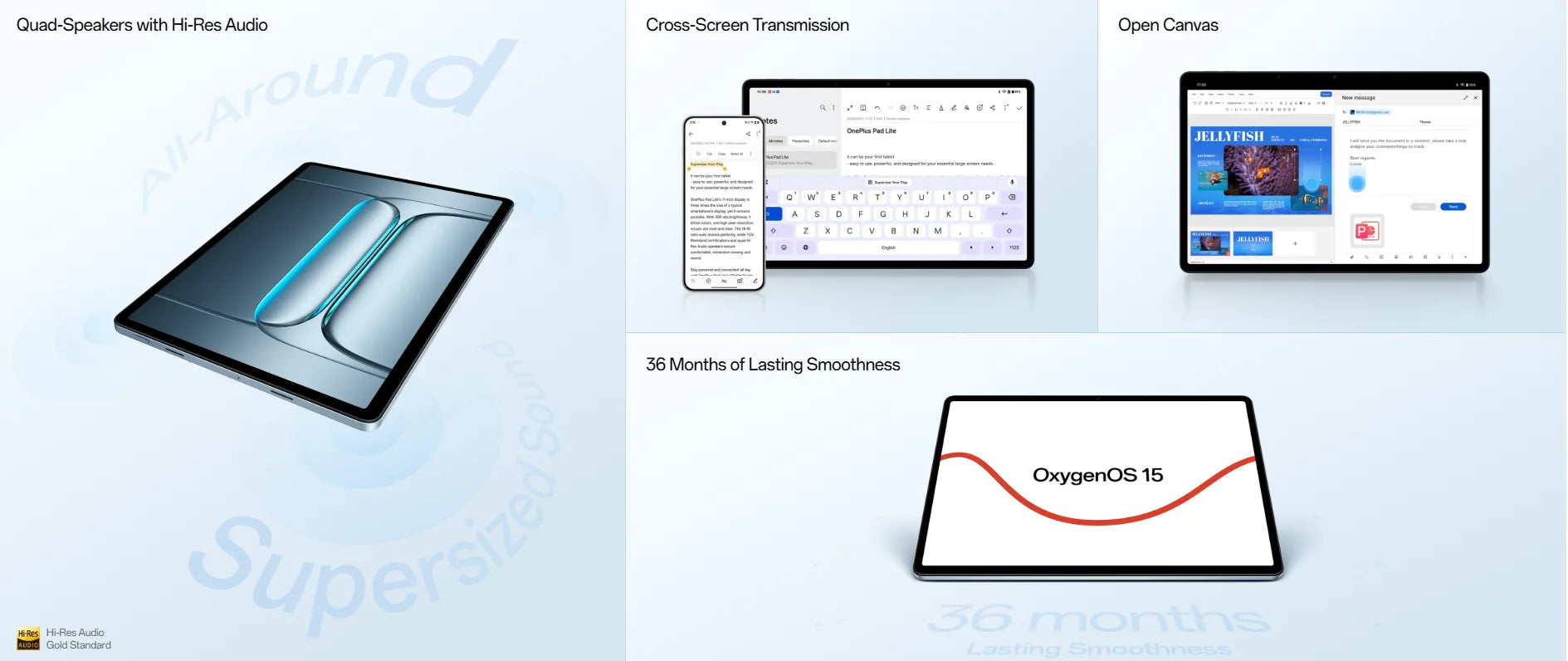Global Version OnePlus Pad Lite Tablet 11-inch 90Hz LCD Eye Care Display MediaTek Helio G100 9340mAh Battery OxygenOS 15.0.1.