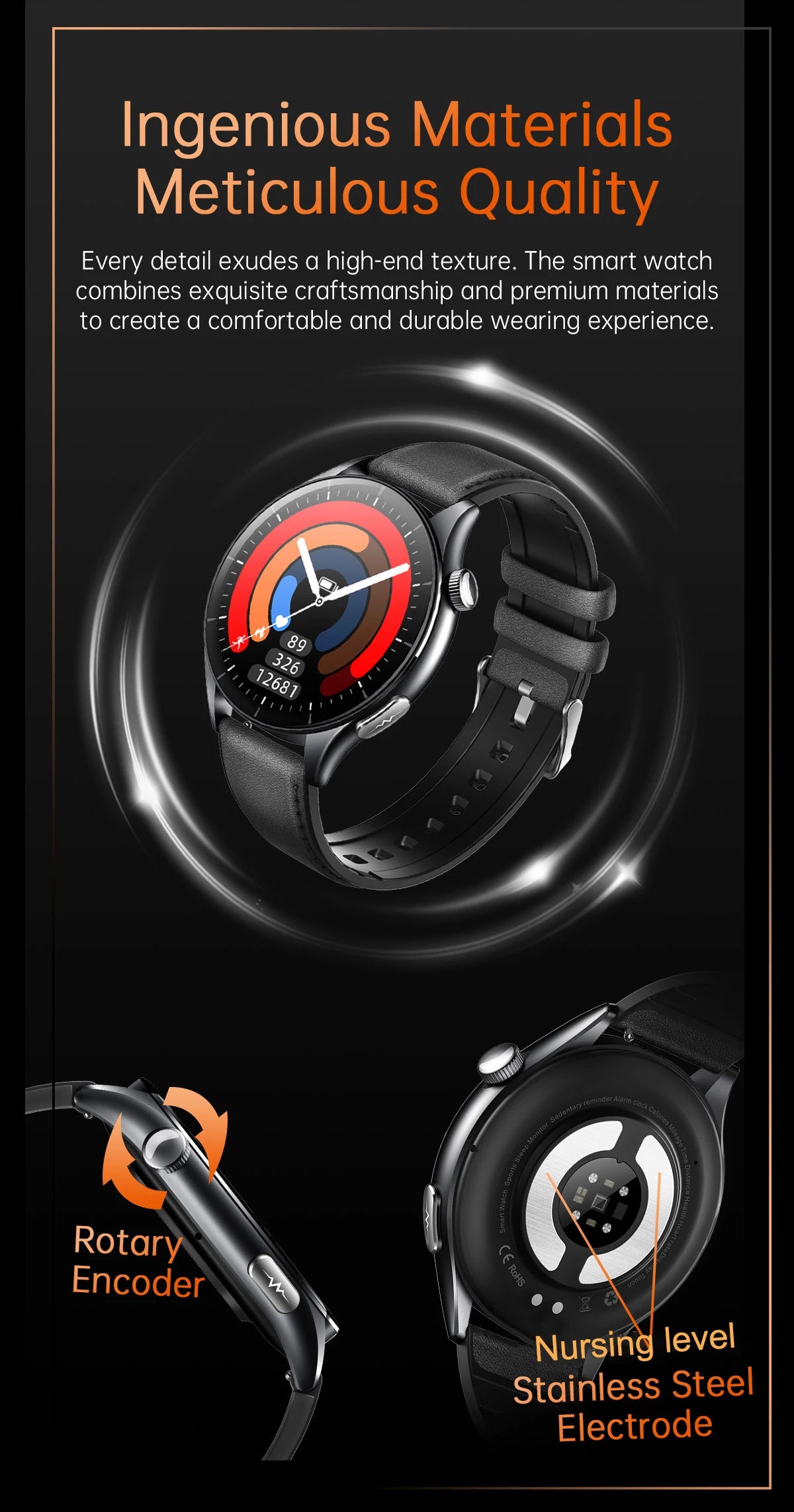 2025 New NFC  Health MonitorUric Acid Blood Pressure Blood oxygen Body Analysis Smart Watch ECG+PPG Clock Smartwatch Men lady.