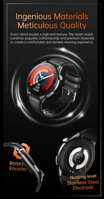 2025 New NFC  Health MonitorUric Acid Blood Pressure Blood oxygen Body Analysis Smart Watch ECG+PPG Clock Smartwatch Men lady.