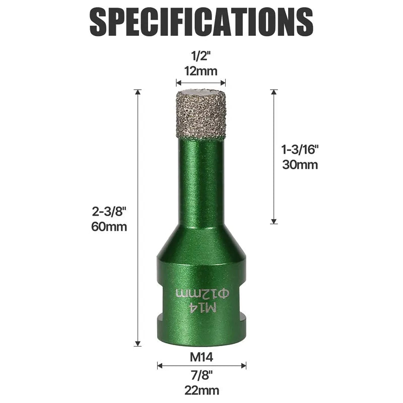 6–130 mm M14-Gewinde, trocken, vakuumgelöteter Marmor, Mauerwerk, Lochsäge, Öffner, Diamantbohrkrone für Keramikfliesen, Granit, Marmor