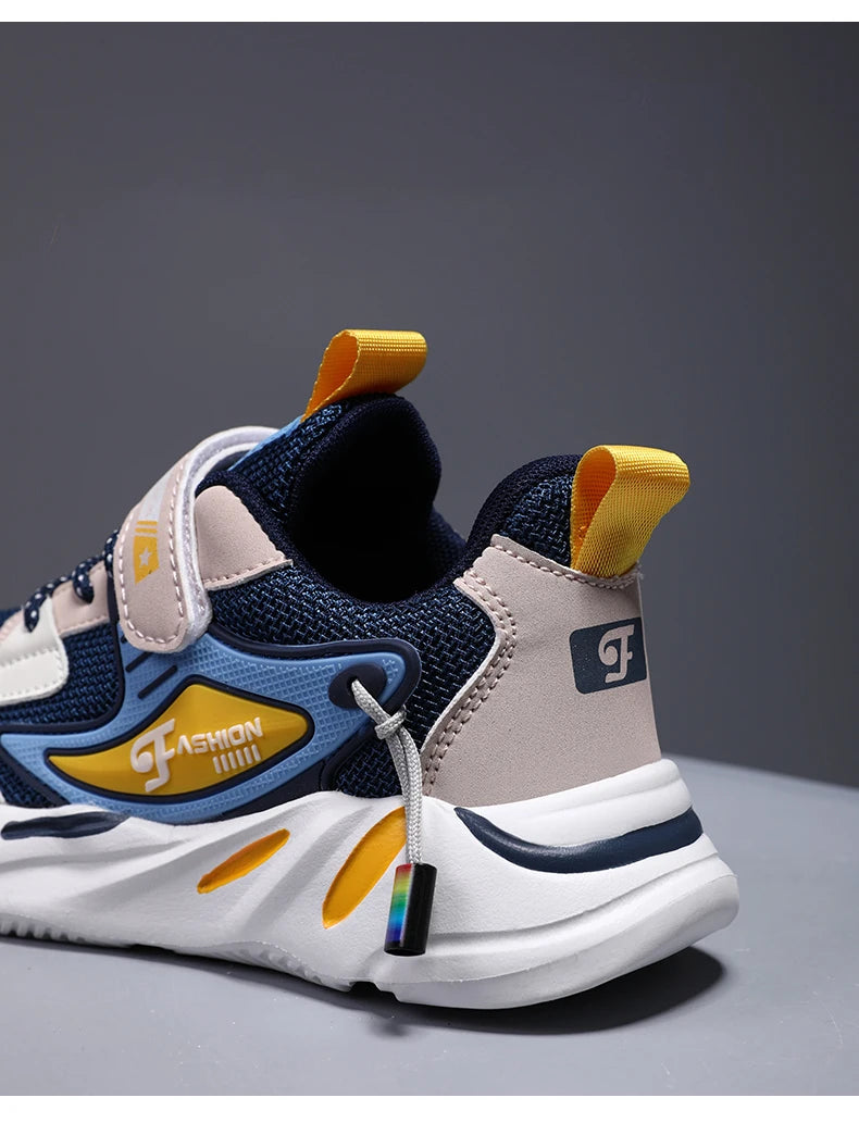 Kids Boy Fashion Trend Casual Sneaker Non-Slip Children's Sports Shoes Breathable Mesh Comfortable Wear.