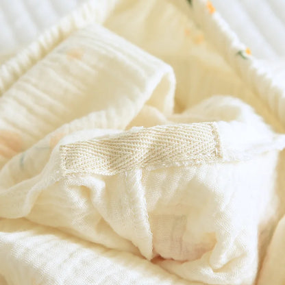 Neuer Sommer-Damen-Pyjama aus Baumwollkrepp, dreiteilig, kurzärmelig + Shorts + Hose, große Größe, einfacher Blumen-Pyjama, Heimservice-Anzug