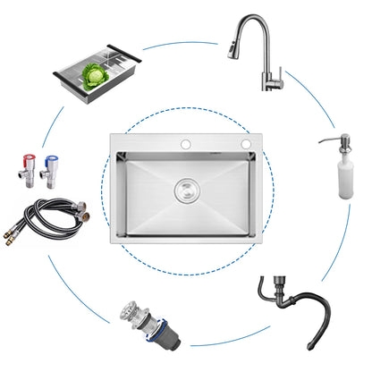 Wasserfall-Küchenspüle, Unterbau-Küchenspüle aus Edelstahl mit einer Schüssel, modernes Küchenspüle für die Arbeitsplatz
