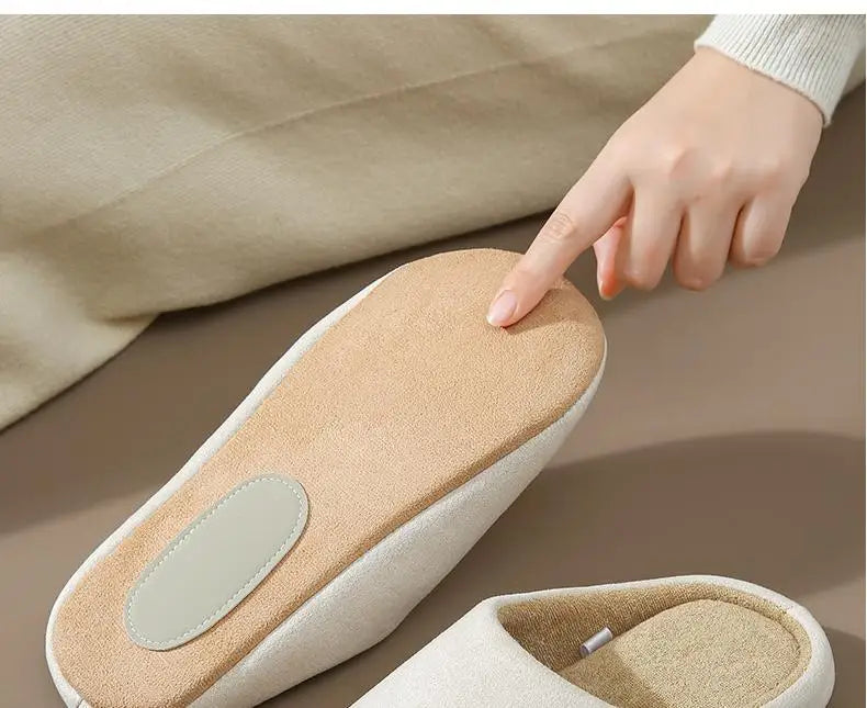 Asgard Women Warm House Slippers Winter 2024 New Silent Flat Bedroom Slides Indoor Cozy Fur Women Cotton Shoes Men Fuzzy Slipper.