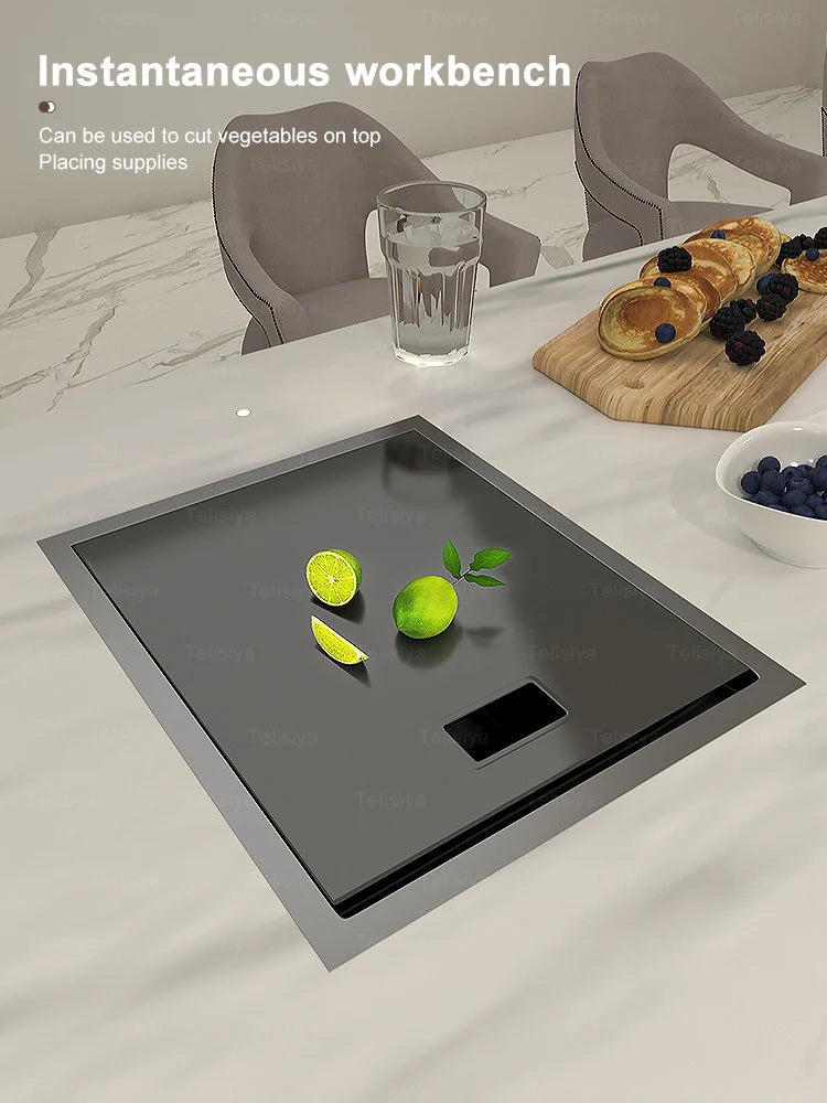 Versteckte Küchen spüle Bar Spüle Kit Klapp hahn Abflussrohr, Drop-In Unterbau Spüle, kleine Edelstahls püle für Workstation RV