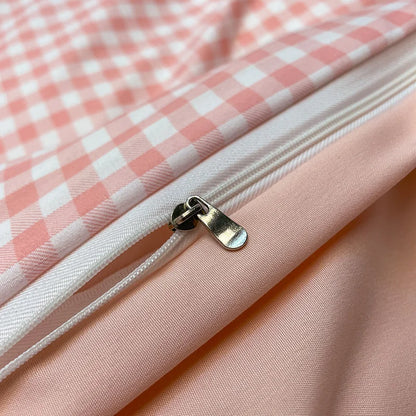 Nordic Plaid Pattern Wash Cotton Bedding Set Duvet Cover Pillowcase Bed Sheet Set Comforter Cover Bed Linens Set Queen King Size.