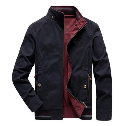DIMUSI Autumn Men's Double-sided Military Jacket Casual Man Cotton Business Coats Fashion Men Multi-pocket Jackets Clothing 8XL