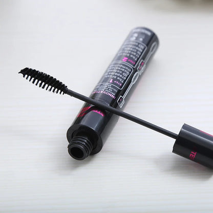 Make up 2in1 Double Purpose Mascara Waterproof and Sweatproof Curling Brushes Makeup Eye Fiber Mascara Eyelash Eyelashes Black.